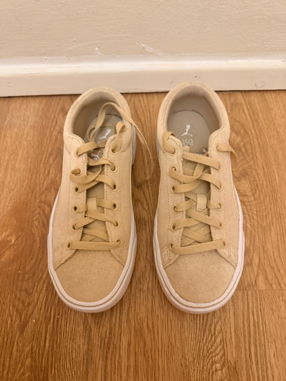 Puma SoftFoam+ Lace-Up Sneakers in Beige